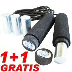 1 + 1 GRATIS: 3-option Nylon 310 Springseil Mit 4 Gewichten - ANGEBOT
