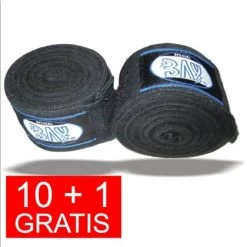 10 + 1 GRATIS Angebot (11 Paar) Basic Boxbandagen 2,5 M Schwarz Elastisch Farben