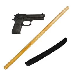 3er Waffen Set "TANTO" Ju Jutsu Krav Maga Schlagstock, Messer, Gummipistole