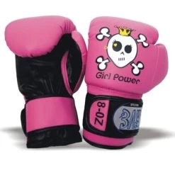 ANGEBOT - Thinked Pink GP Kinder Boxhandschuhe Totenkopf Pink/schwarz 8 - 10 Unzen