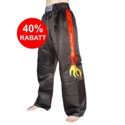 Flame Kickboxhose Mit Flammen Schwarz/gelb/rot 6XS - XXXL Kinder Erwachsene