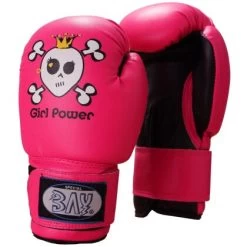 Girl Power Kinder Boxhandschuhe Totenkopf Pink/schwarz 2 - 10 Unzen