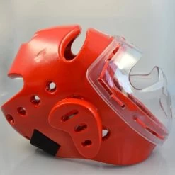 Kopfschutz Schaumstoff Mit Plexiglas Maske WTF Rot XS - XL -Sport Ausrüstung Verkauf kopfschutz schaumstoff mit plexiglas maske wtf rot xs xl3