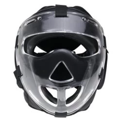 Kopfschutz WP Mit Abnehmbarer Plexiglas Maske Leder PU Schwarz S - XL