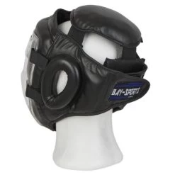 Kopfschutz WP Mit Abnehmbarer Plexiglas Maske Leder PU Schwarz S - XL -Sport Ausrüstung Verkauf kopfschutz wp mit abnehmbarer plexiglas maske leder pu schwarz s xl11