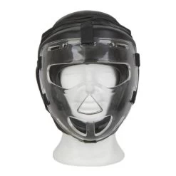 Kopfschutz WP Mit Abnehmbarer Plexiglas Maske Leder PU Schwarz S - XL -Sport Ausrüstung Verkauf kopfschutz wp mit abnehmbarer plexiglas maske leder pu schwarz s xl7