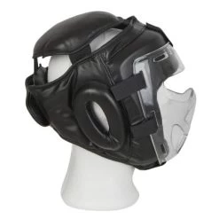 Kopfschutz WP Mit Abnehmbarer Plexiglas Maske Leder PU Schwarz S - XL -Sport Ausrüstung Verkauf kopfschutz wp mit abnehmbarer plexiglas maske leder pu schwarz s xl9