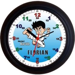 Lernuhr Wanduhr Mit Wunschname Karate Kid Kinder