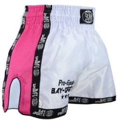 Pro-Equip Mesh Thaiboxhose XS - XXL Weiß/neon Pink