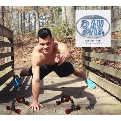 Push Up Bars Liegestützgriffe - Rutschfest Paar 4 Push Up Bars Liegestützgriffe - Rutschfest Paar – Bild 2