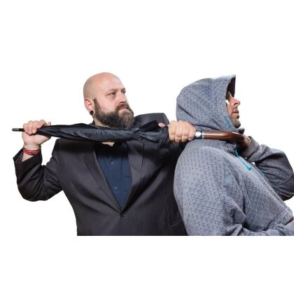 Selbstverteidigungsschirm Rundhakengriff Schirm SV Self Defense Schlagstock 5 Selbstverteidigungsschirm Rundhakengriff Schirm SV Self Defense Schlagstock – Bild 3