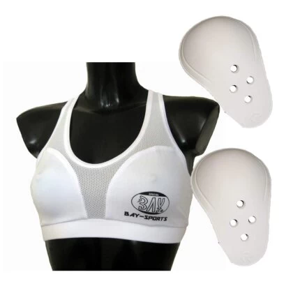 Set Brustschutz Topp + Schalen 3 Teile Weiß XS - XL 3 Set Brustschutz Topp + Schalen 3 Teile Weiß XS - XL