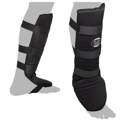 Spann- Schienbeinschutz Thai Hai Schwarz XS - XL 4 Spann- Schienbeinschutz Thai Hai Schwarz XS - XL – Bild 2