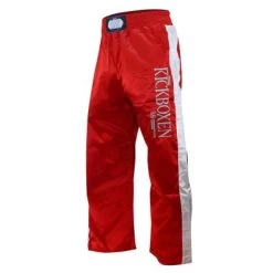 Stick Kickboxhose Rot/weiß 4XS - XXL Kinder Erwachsene