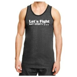 Tank Top Gym Shirt Let´s Fight Kampfsport Heathered Grau Schwarz S - XXL