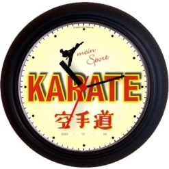 Wanduhr Schriftzug Mein Sport Karate