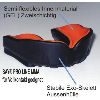 Zahnschutz Pro Line Gel Zweistufig - Schwarz/orange Kinder Erwachsene 8 Zahnschutz Pro Line Gel Zweistufig - Schwarz/orange Kinder Erwachsene – Bild 6